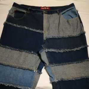 Frayed Patchwork Flare Jeans